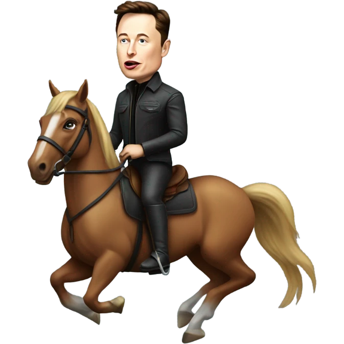 elon musk on the horse emoji