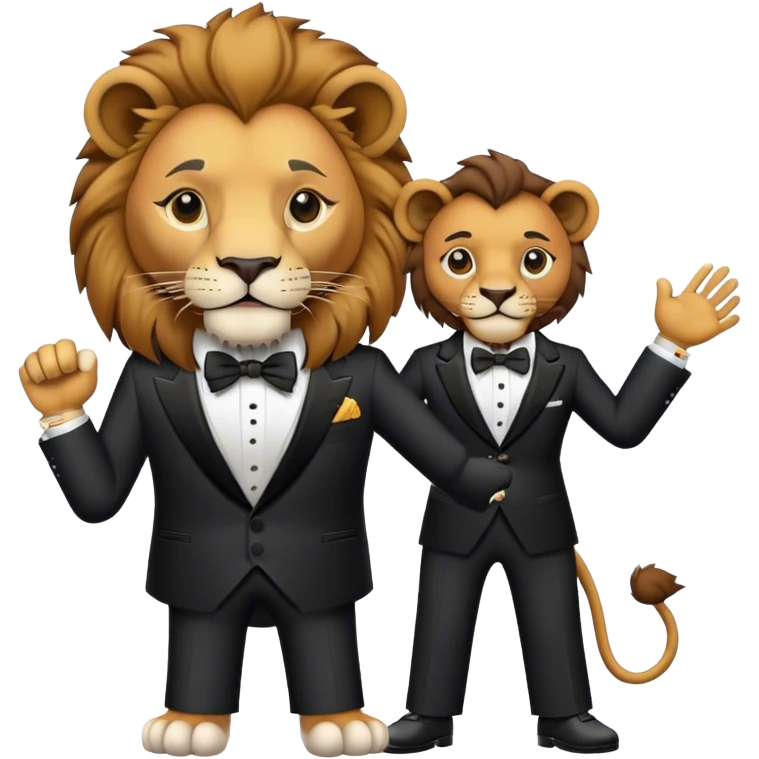 necesito un leon con smokin y reloj emoji