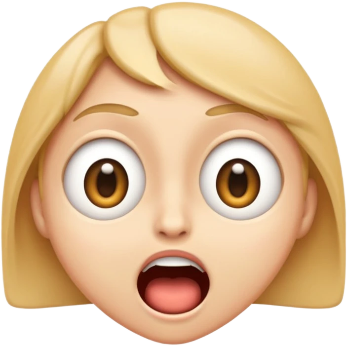 emoji face expressing 'ahh' surprise or shock, wide open mouth, big eyes emoji