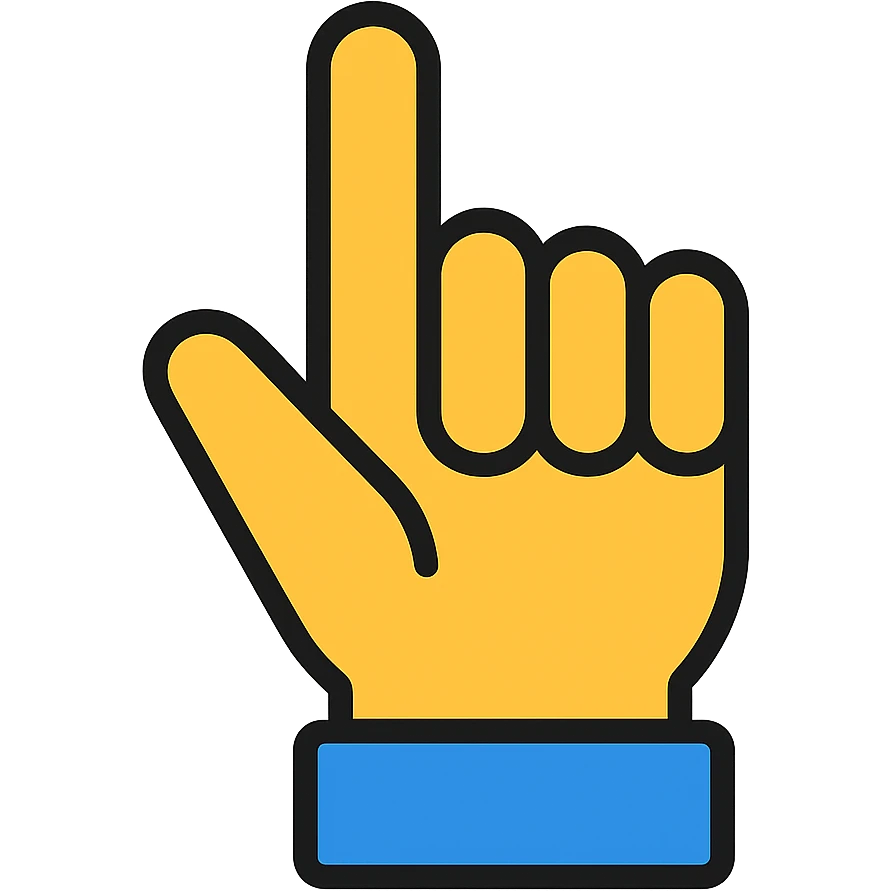 hand with index finger pointing colored icon emoji