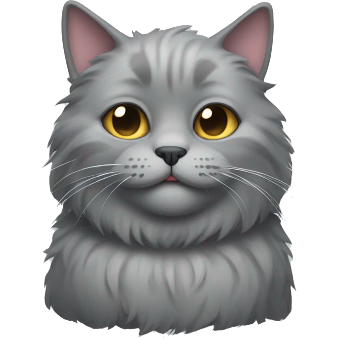 Flaffy grey cat emoji