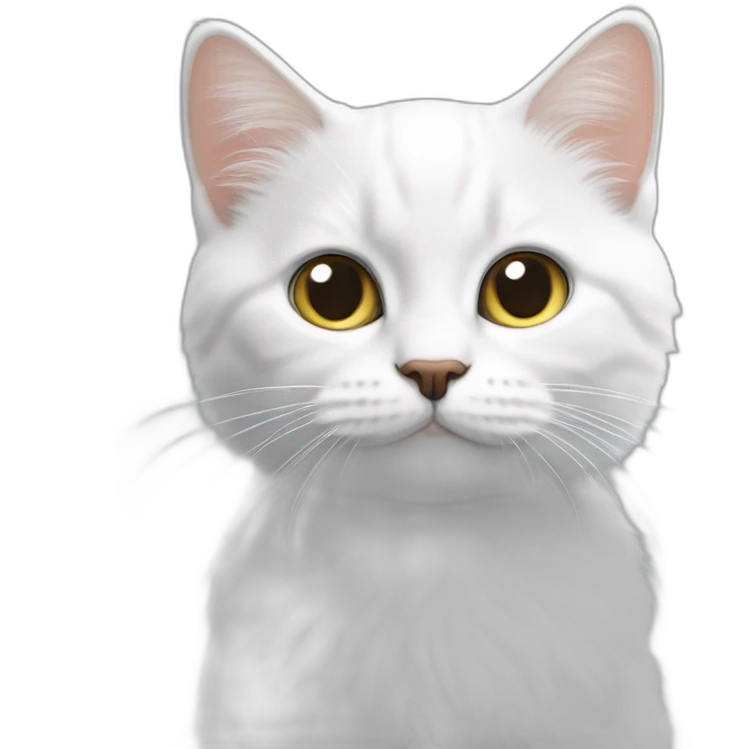 Chaton blanc avec des tâche grise emoji