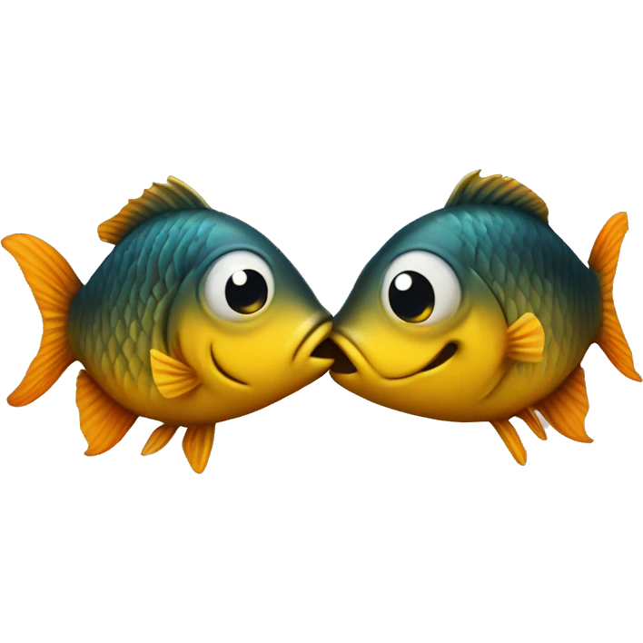 Two fish kiss each other  emoji