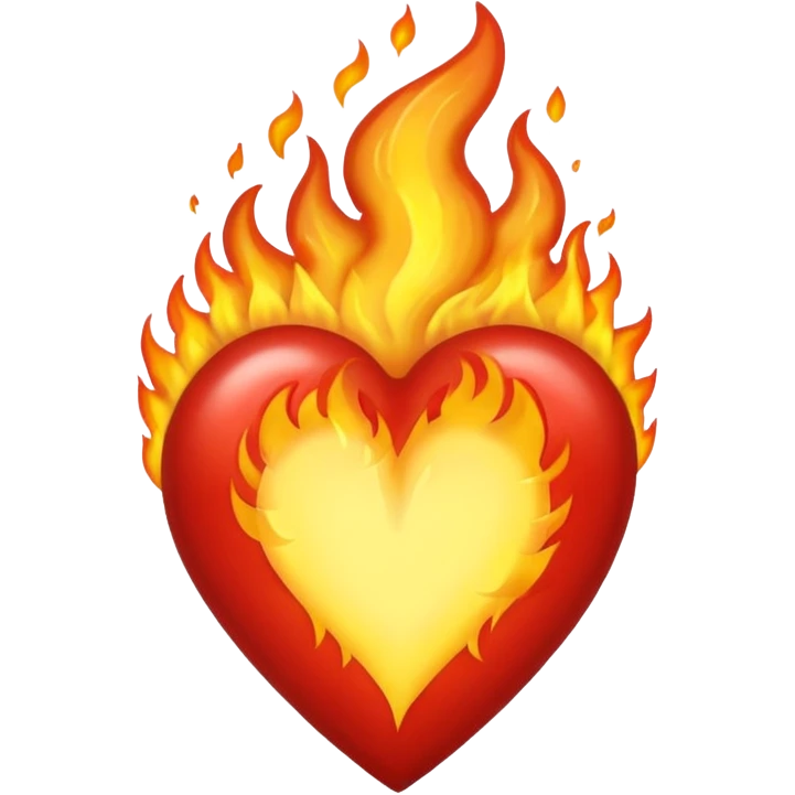 Cœur en feu avec u emoji