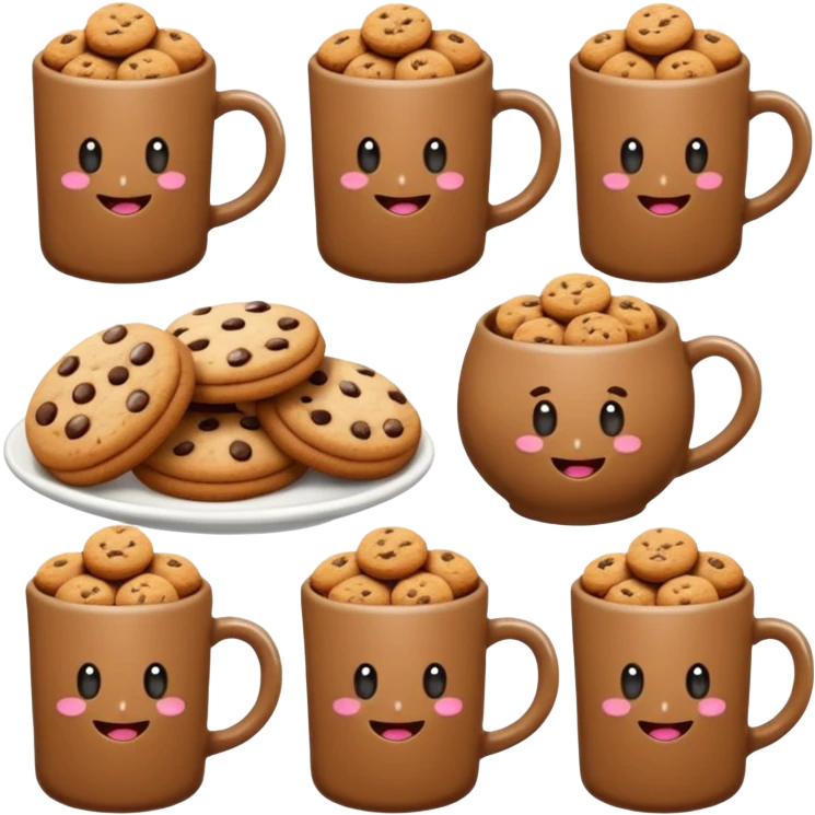 TASSE COMESTIBLES SOUS FORME DE COOKIES emoji