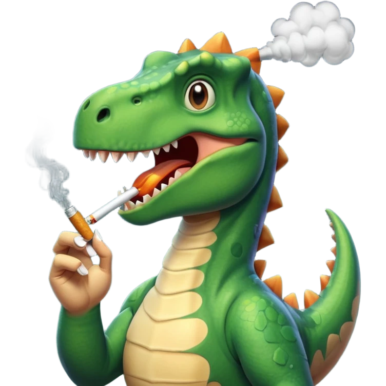 Dinosaur smoking a cigarette  emoji