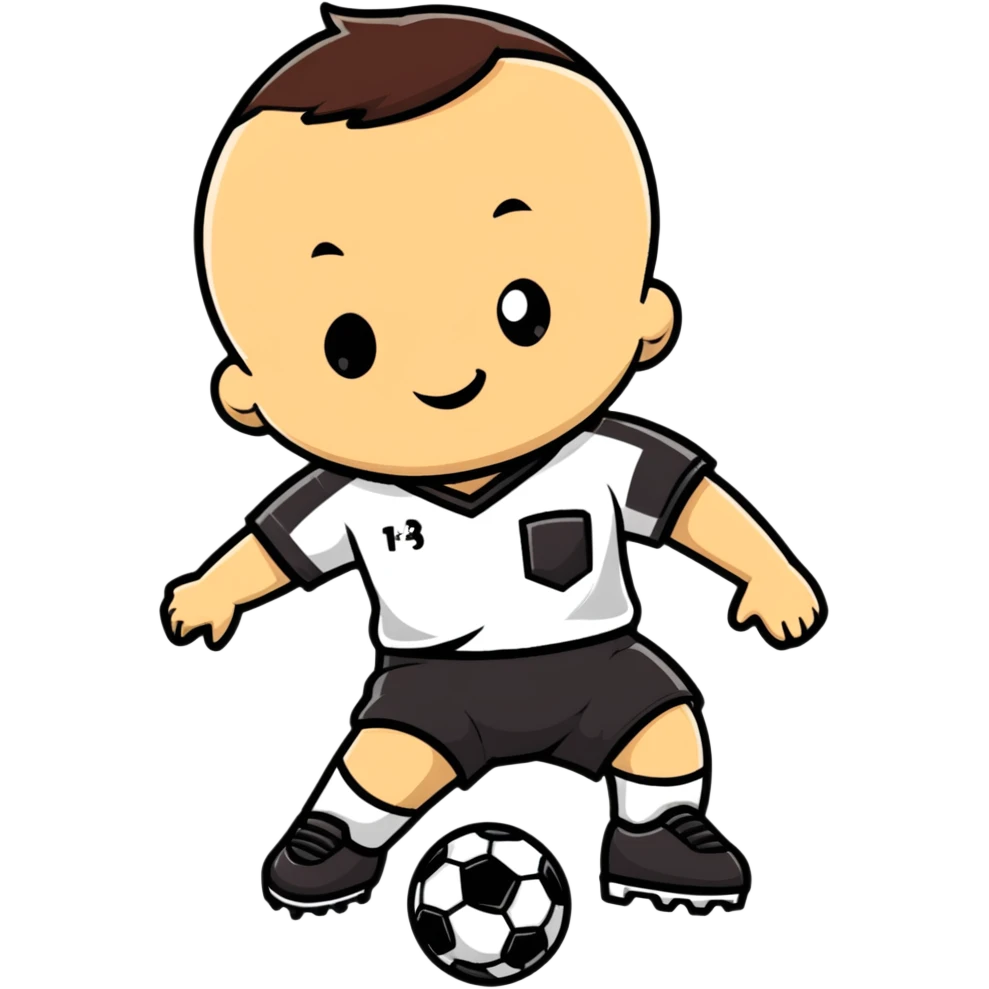 Baby playing soccer emoji