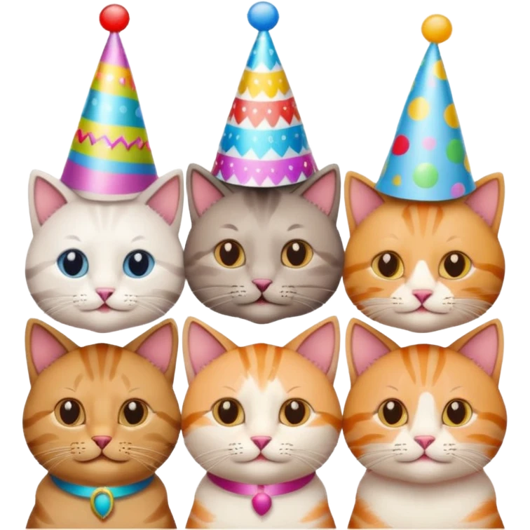 twelve cats at a birthday party emoji