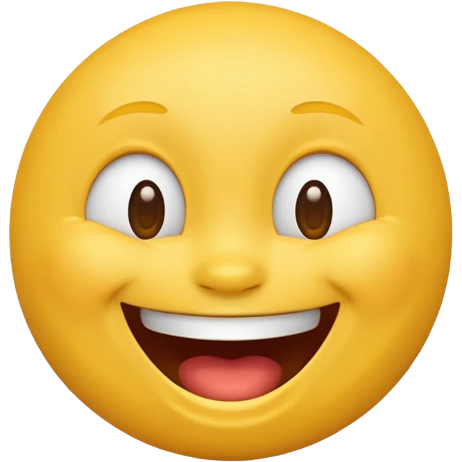 Emoji, yellow round laughing tilted head face emoji