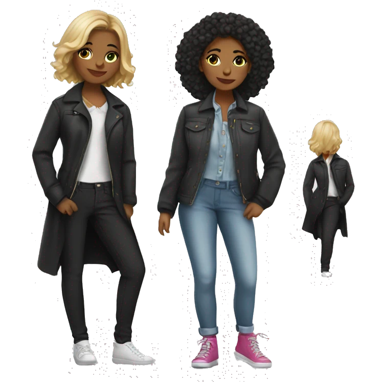 girls in stylish outfits emoji