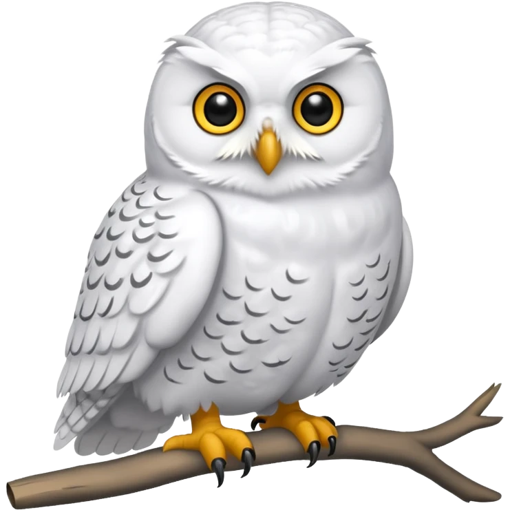 Realistic wild natural elegant pretty beautiful handsome snowy owl, full body emoji