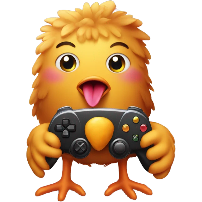 Chicken nugget play video games  emoji