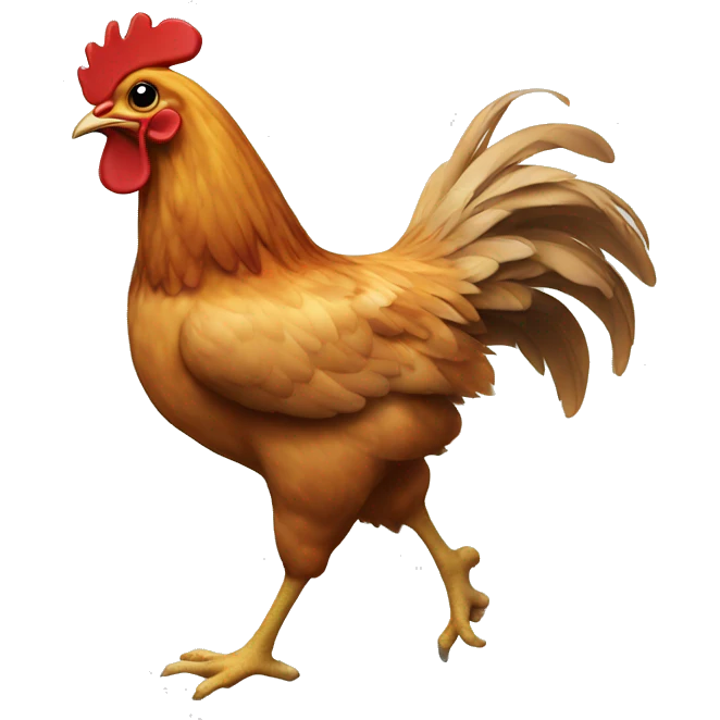 Chicken with shoes running emoji