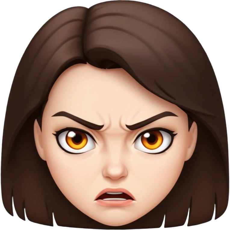 Beautiful woman brunette angry emoji