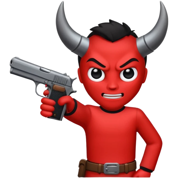 Un 👹 con una pistola en la mano  emoji