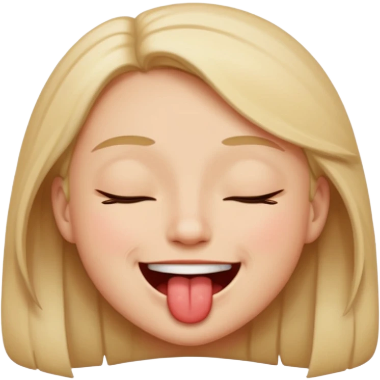 biting lip while smiling  emoji