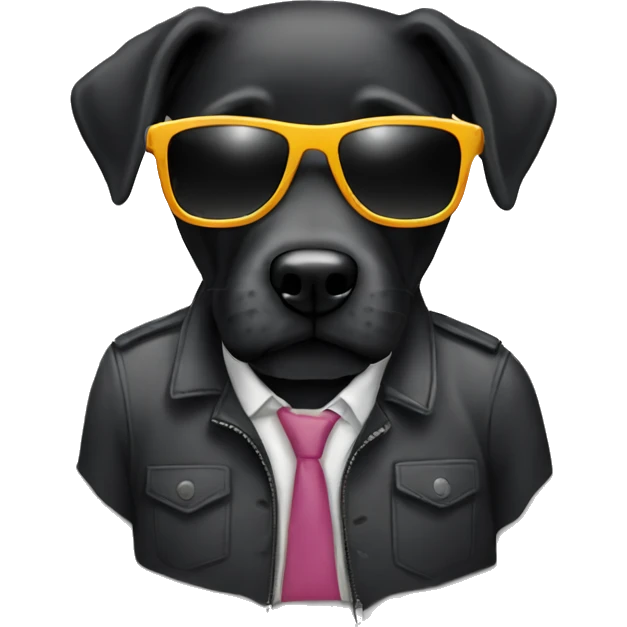 Black doodle with sunglasses emoji
