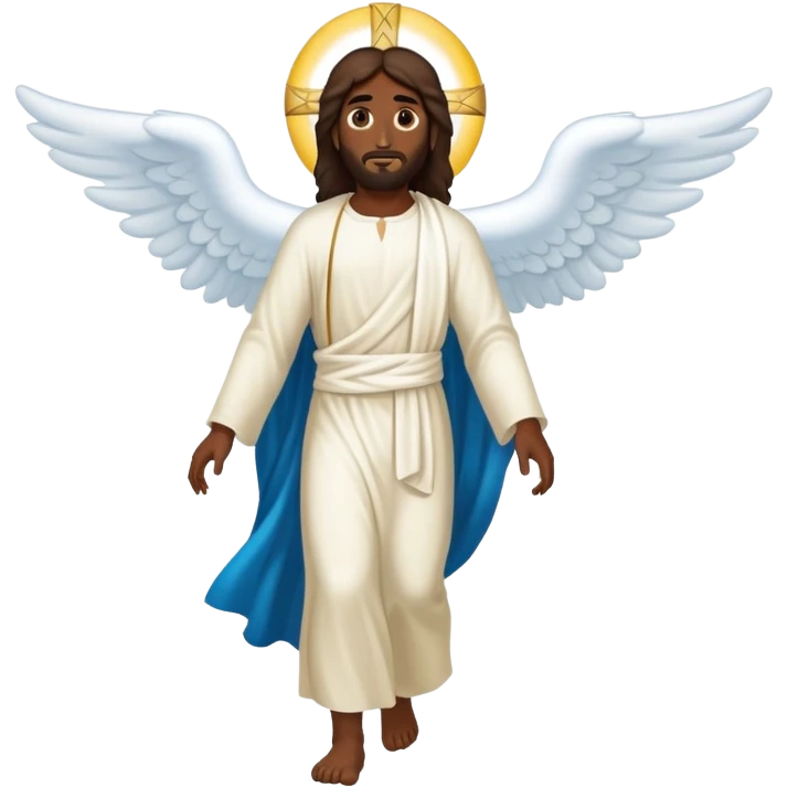 Dark skin christ Jesus walking in the heaven's  emoji