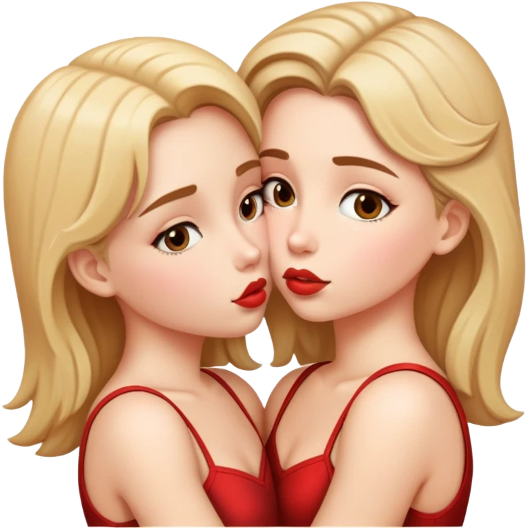 two girl kisses emoji