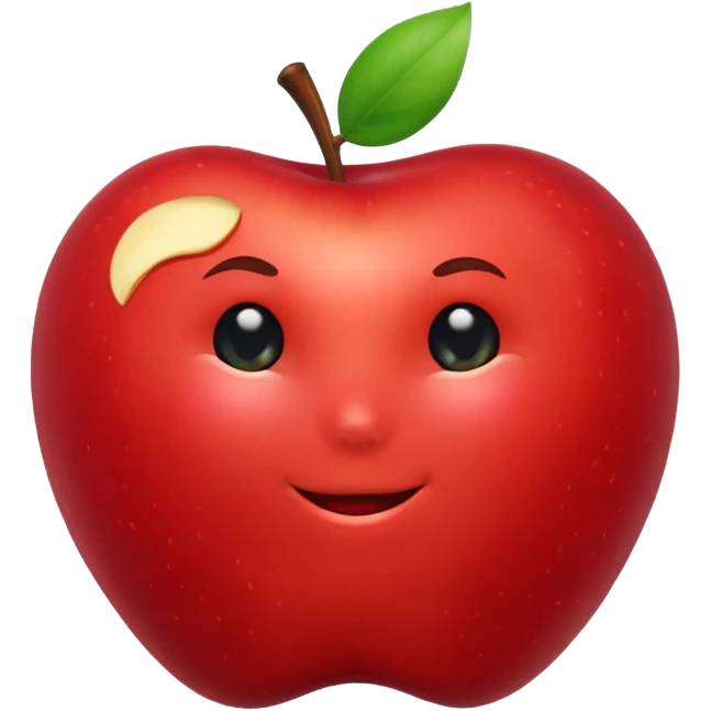 Red apple bitten emoji