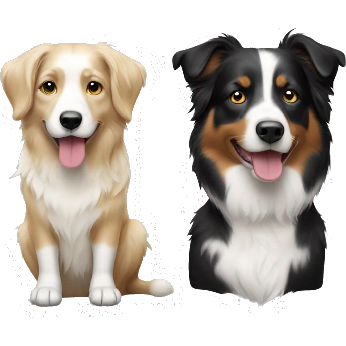 Blonde girl and black and white Australian shepherd emoji