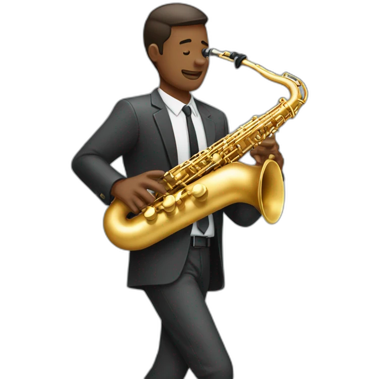 Guy carrying saxaphone case emoji