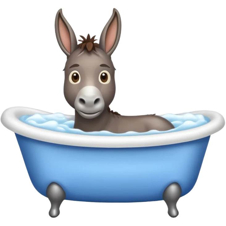 Donkey in bathtub emoji