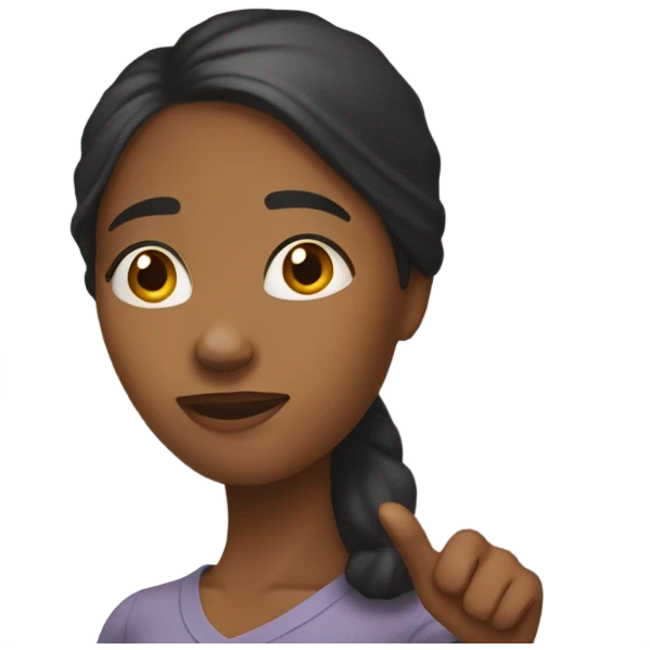 a black woman calling someone to come closer emoji