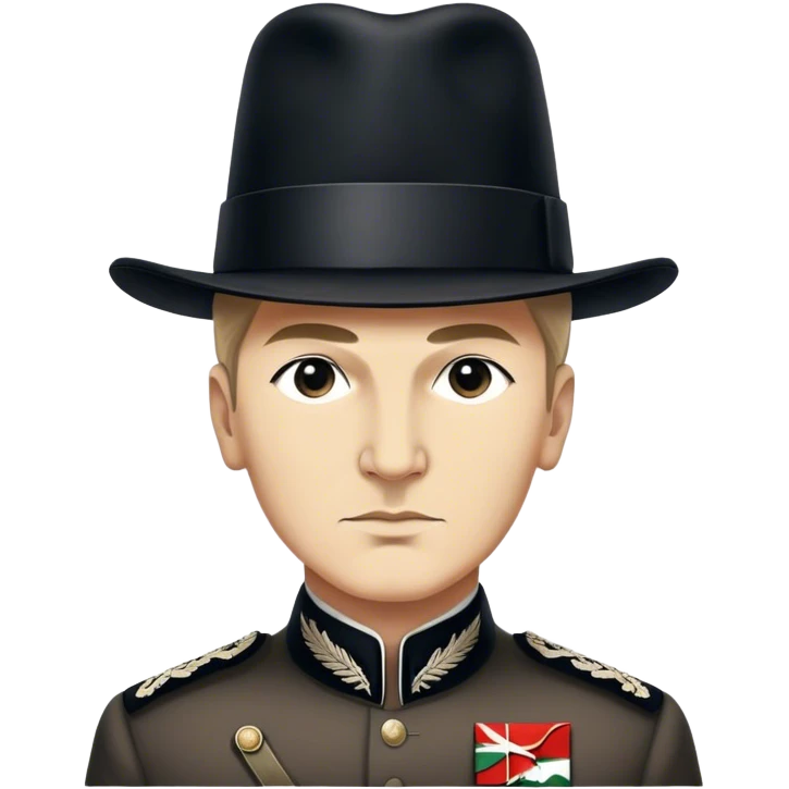 ​Cinematic Realistic Portrait of a Young Mustafa Kemal Atatürk, depicted in his iconic tall black hat and traditional attire with a confident, visionary expression, rendered with rich historical textures and warm, inspiring lighting that captures his youthful dynamism and transformative leadership, emoji