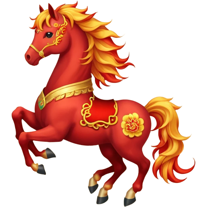 red fire horse emojis for chinese new year emoji