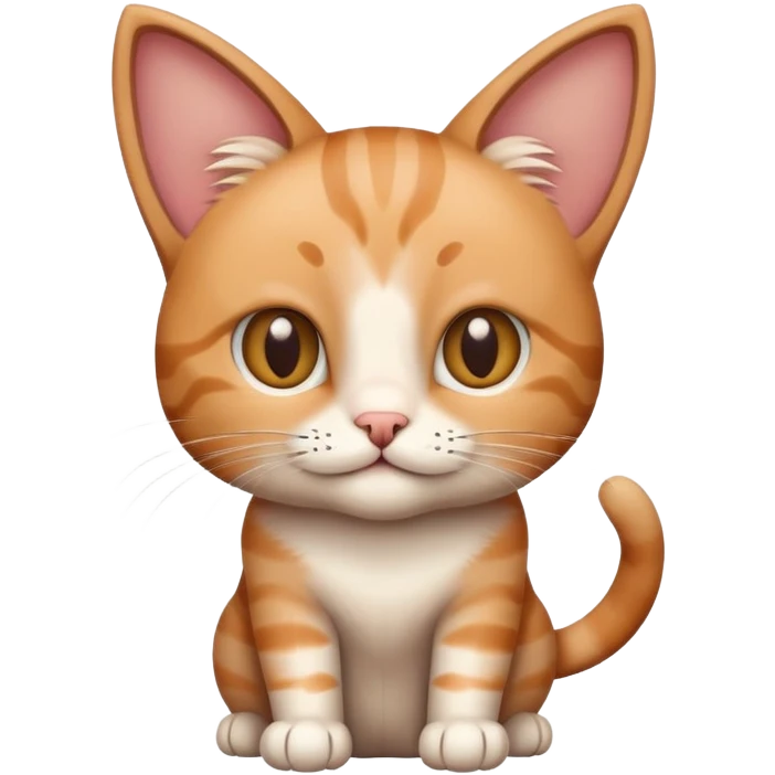 Un chat qui dit bonjour avec les oreilles tombante et une toute petite queu  emoji