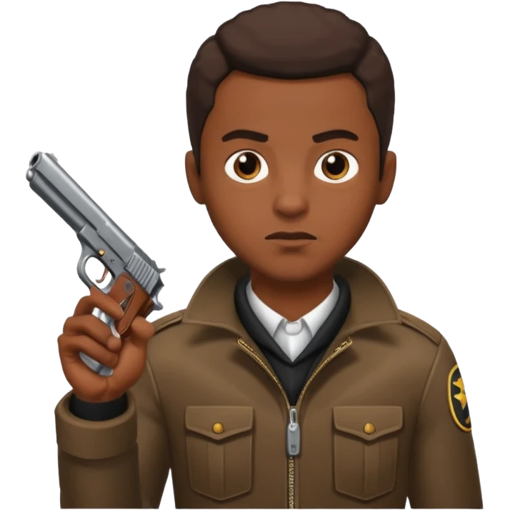 Black guy gun pointed at him emoji