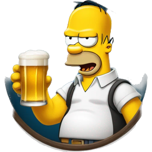 Homer Simpson drinking beer emoji