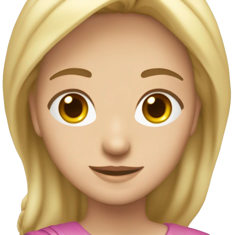 Белая девушка с белоснежно длинными  волосами в фартуке emoji