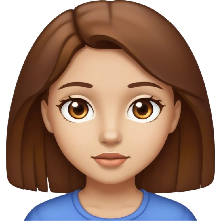 Girl with brown hair and brown eyes emoji