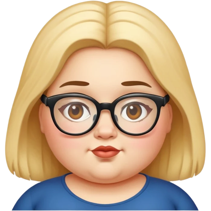 Fat girl cute with glasses  emoji