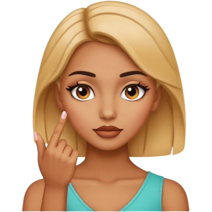Girl pinching her fingers together with makeup emoji