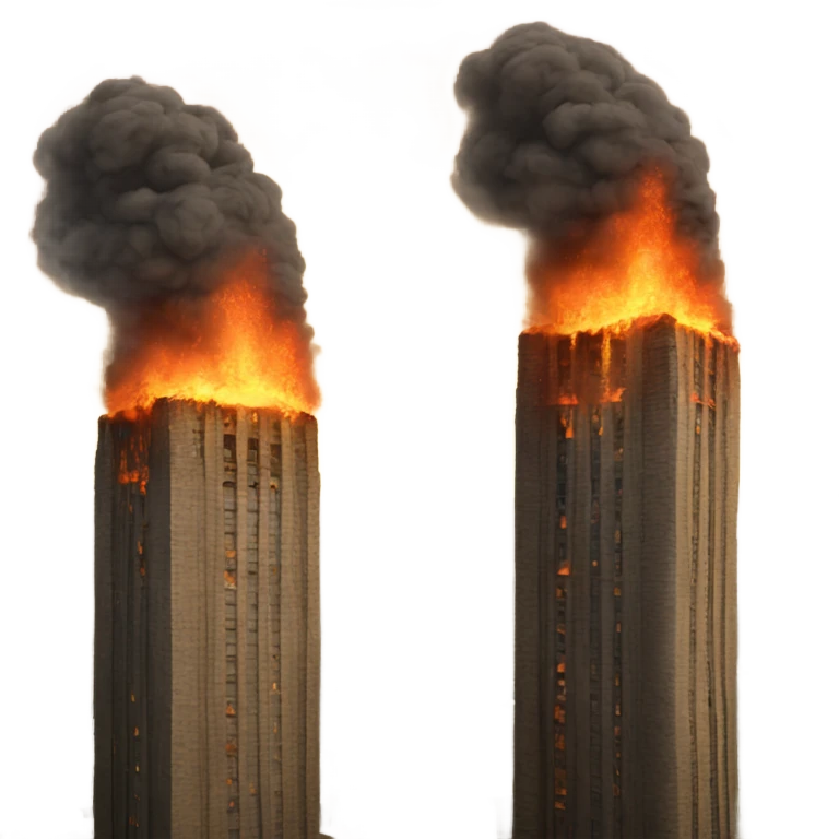 two towers on fire emoji