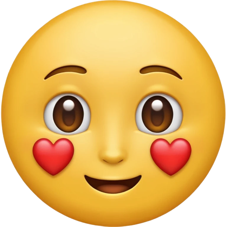 Emoji of a round yellow face with heart eyes, iPhone emoji style. Flat design, smooth gradients, rounded edges, soft shadows, clean look, white background emoji