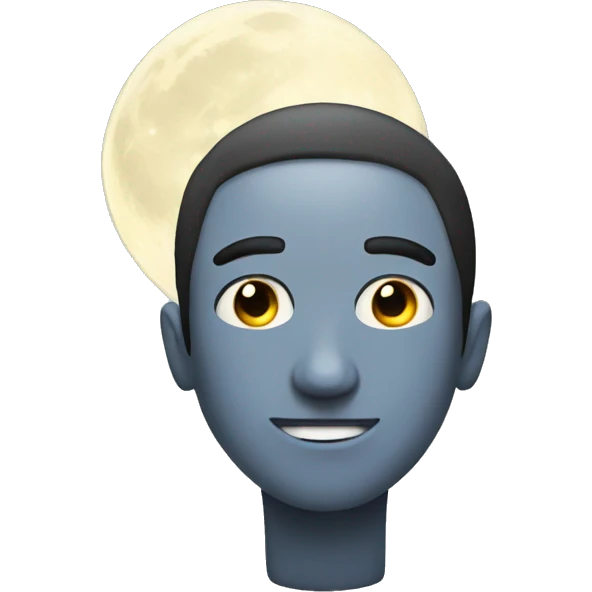 Guy with moon as head emoji