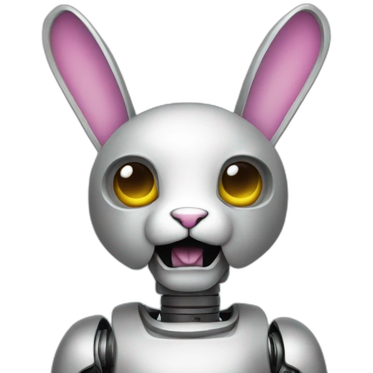 rabbit robot metal emoji