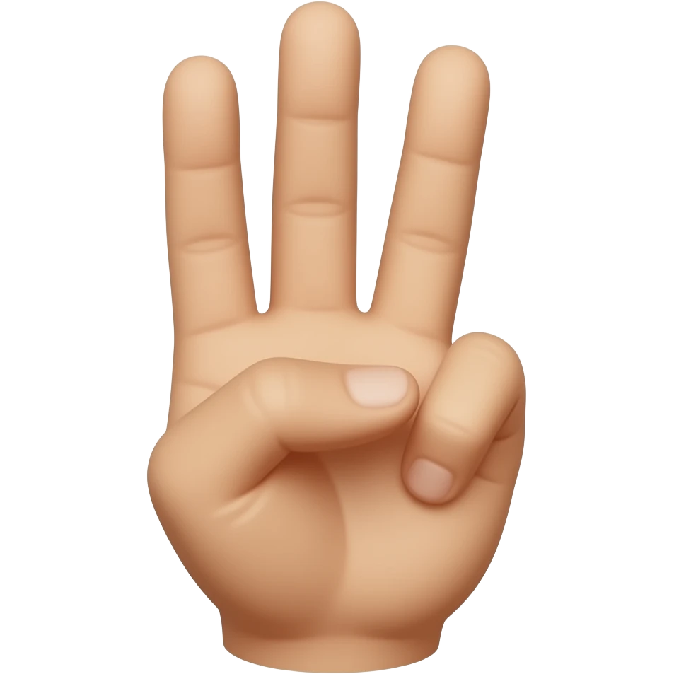Three fingers thumb pointer and middle emoji
