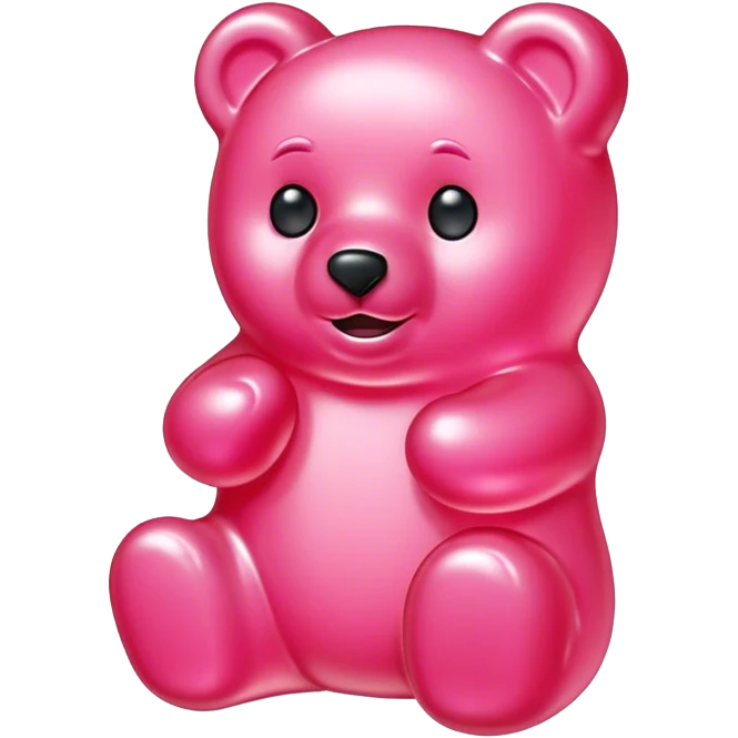 A pink gummy bear emoji