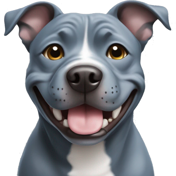 Blueish gray Staffy smile emoji