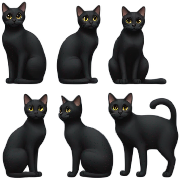 short-tail-all-black-cat-body emoji