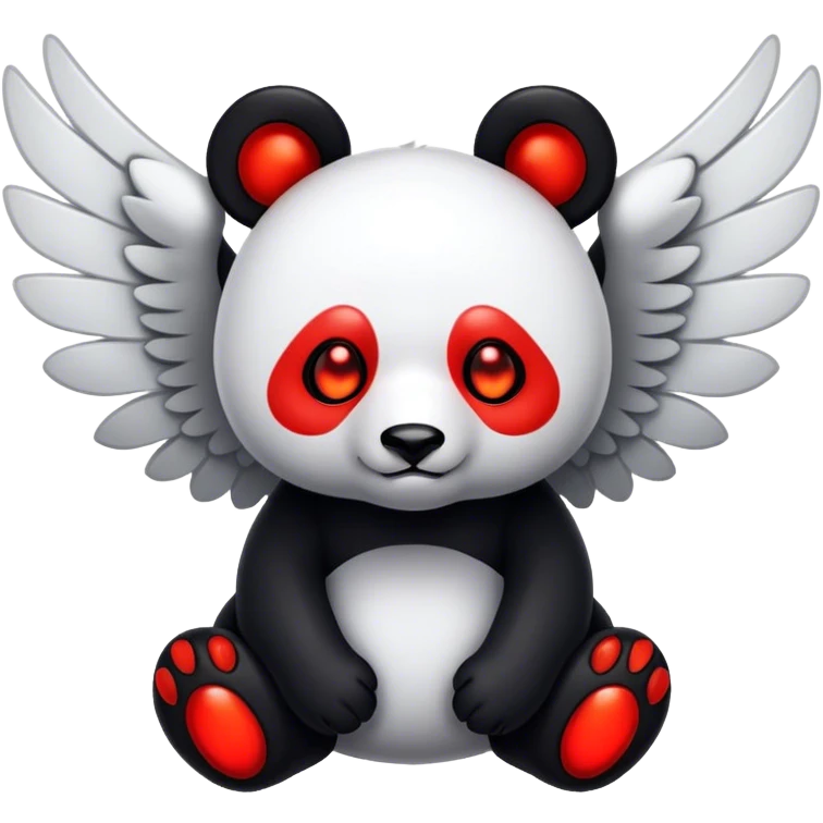 Nuclear panda with wings emoji