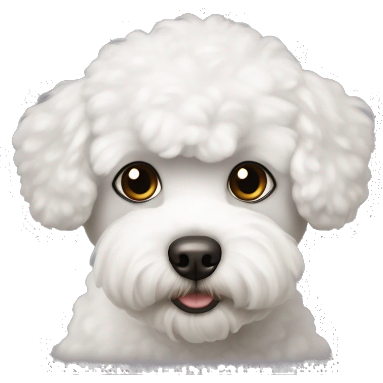 Little bichon maltés male with dark brown eyes  emoji
