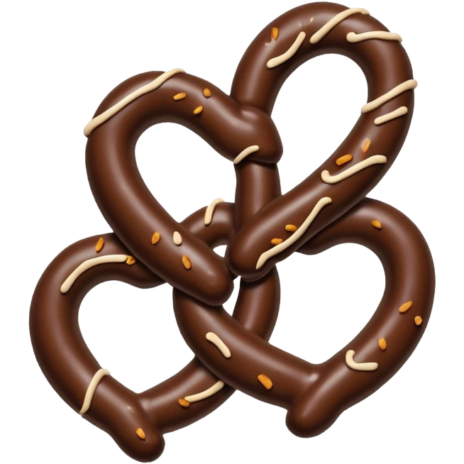 chocolate dipped pretzels with dark chocolate drizzle  emoji