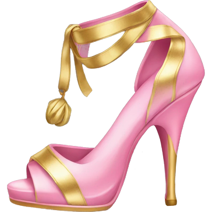 realistic pink and gold heels emoji