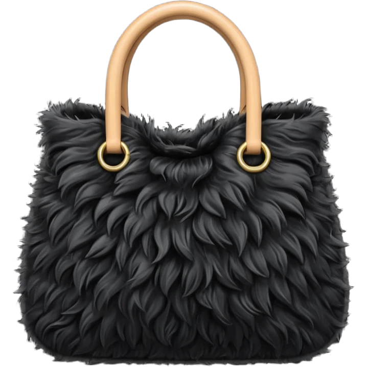 black fluffy bag emoji
